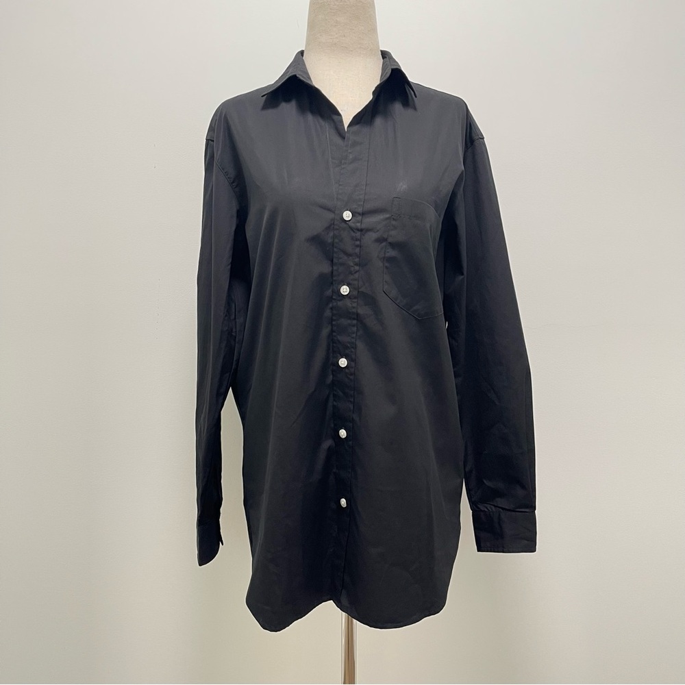 Frank & Eileen Joedy Boyfriend Button Front Black Shirt Size X-Small - Picture 2 of 13
